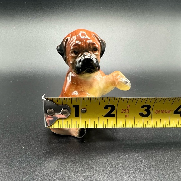 Vintage Porcelain Boxer Dog Figurine 3” Hand Painted - Picture 9 of 11